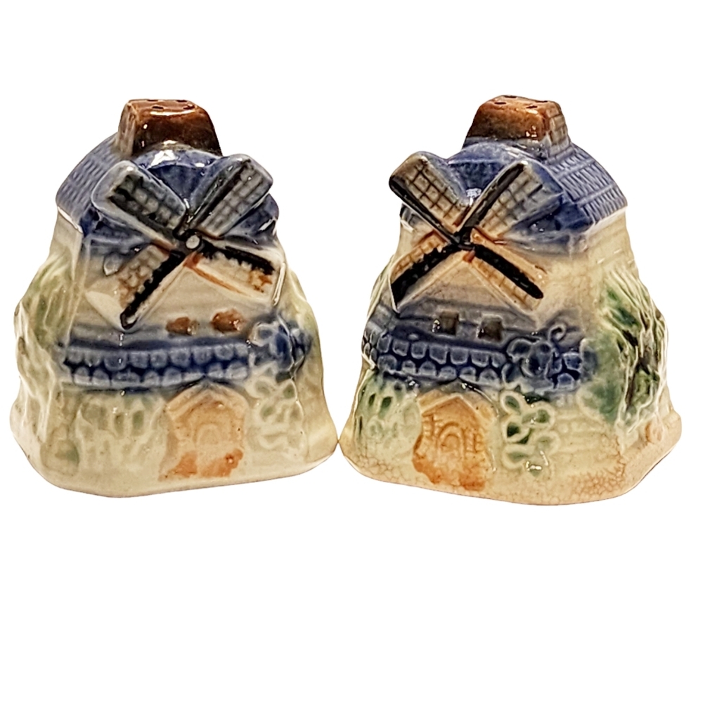 Vintage Ceramic Windmill Salt and Pepper Shakers  Made in Occupied JAPAN